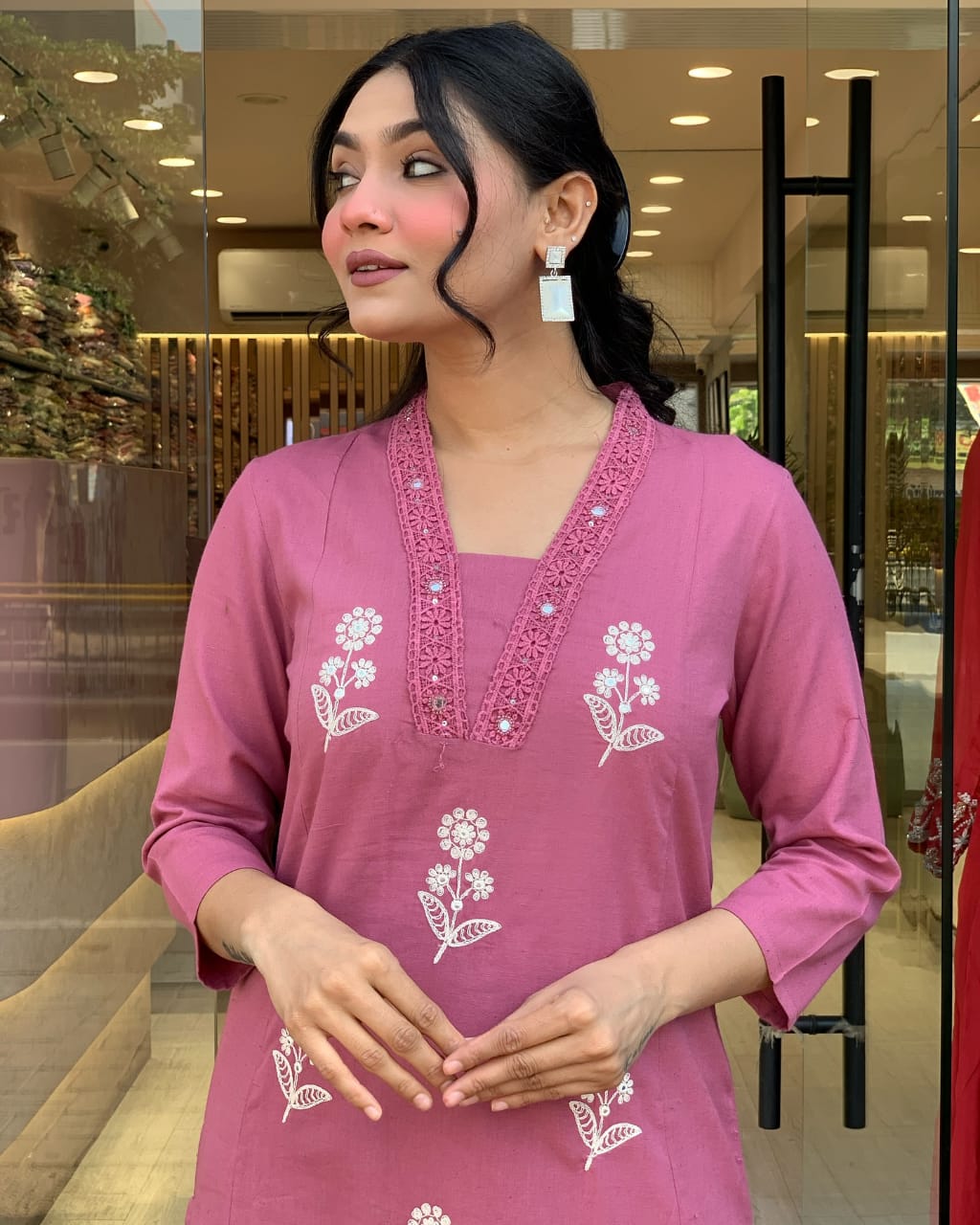 Pure Cotton Fabric Kurti Pant With Malmal Dupatta