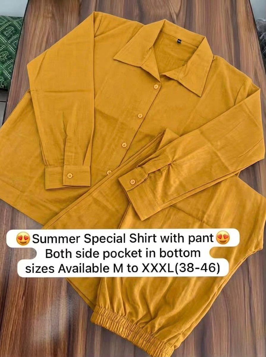 Yellow Cotton Co-ord Set for Women