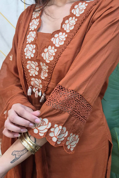 Gazal Premium Cotton Embroidered Pant set