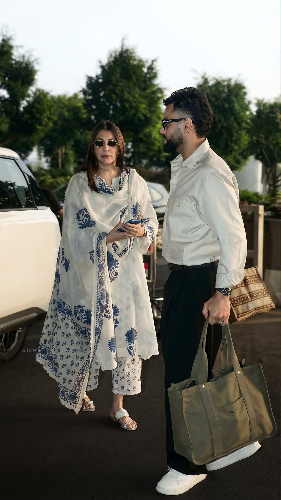 Noor Blue Floral Cotton Suit Set