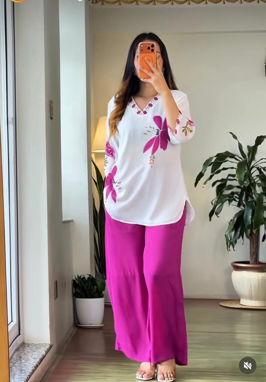 Pink Kurta Palazzo Co-ord Set